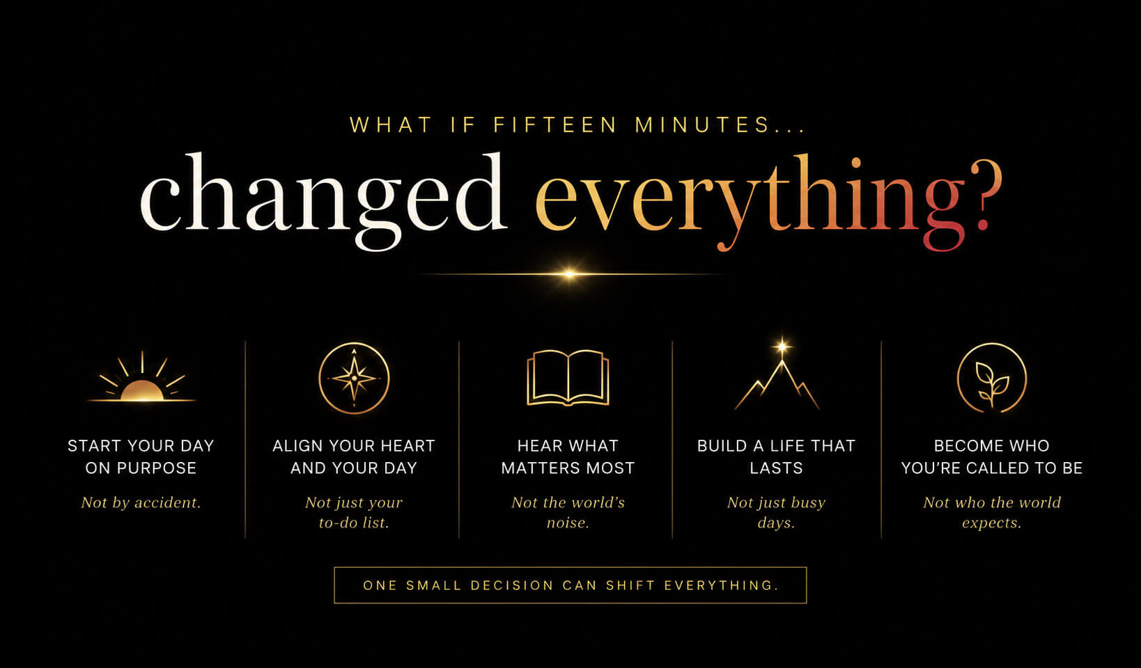 What if 15 minutes changed everything?